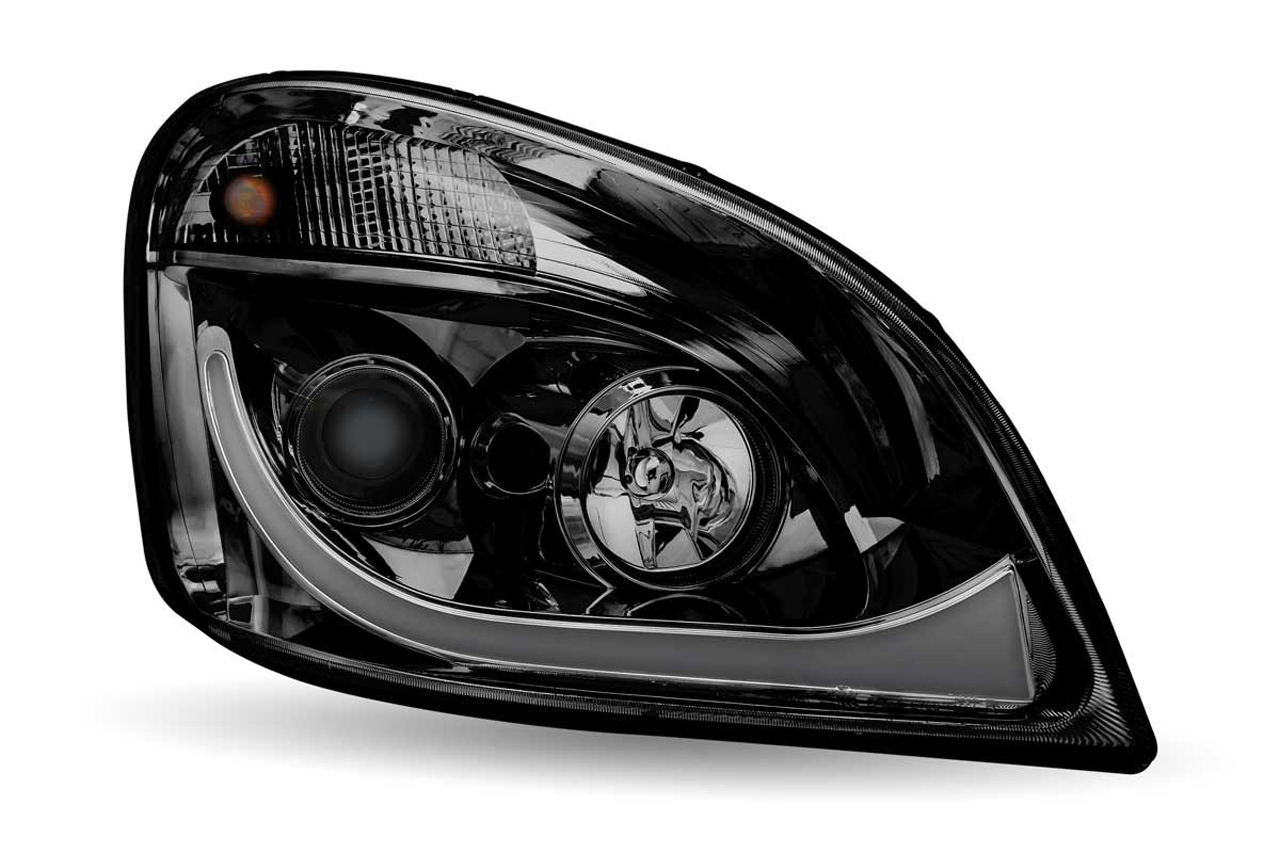 320 Tled H69 Aftermarket Freightliner Cascadia Led Projector Headlight Assembly With Led Turn Signal Strip Right Side