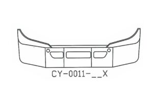 120-CY-0011-15X Aftermarket, Fits Freightliner Cascadia Bumper SBA 14" tall, 2008 to 2017- replaces oem plastic bumper ONLY