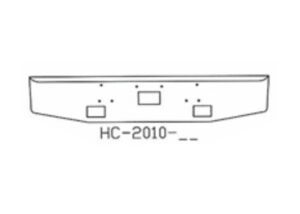 170-HC-2010-02 Aftermarket, Fits 1987 to 2006 Peterbilt 378 379 Bumper 16" Tall with foglight and center holes - OEM style