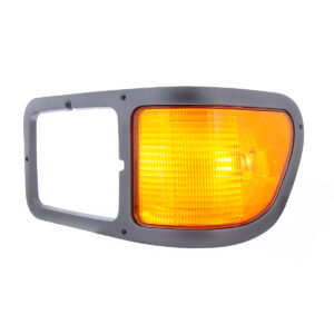 310-FD-31982 HEADLIGHT BEZEL WITH PARK LIGHT FOR 2000-2015 FORD F-650/F-750 - GRAY PLASTIC - DRIVER SIDE